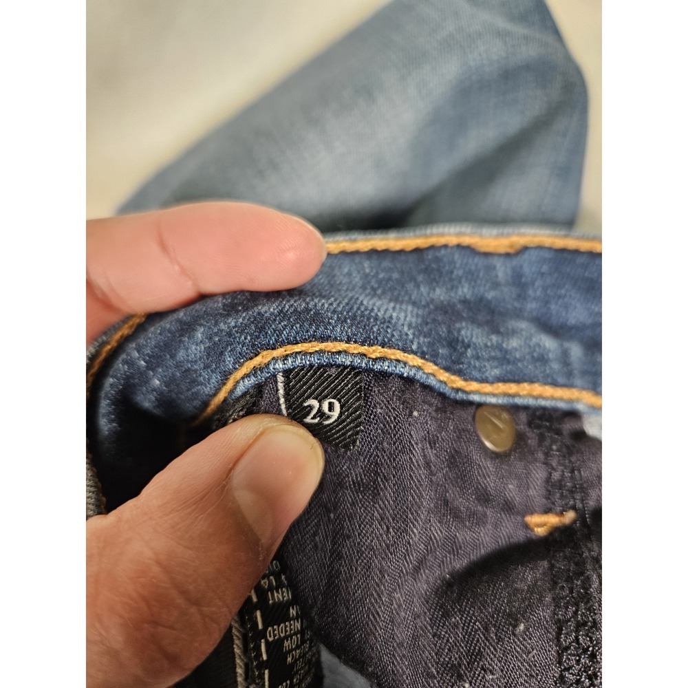 7 For All Mankind Jeans Womens Size 29 The Skinny Mid Rise‎ Distressed Denim USA - Picture 10 of 11